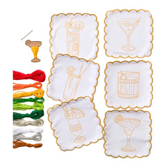 Chasing Threads Stitch Your Cocktail Napkins Cocktail Embroidery Kit