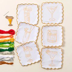 Chasing Threads Stitch Your Cocktail Napkins Cocktail Embroidery Kit