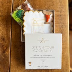 Chasing Threads Stitch Your Cocktail Napkins Cocktail Embroidery Kit
