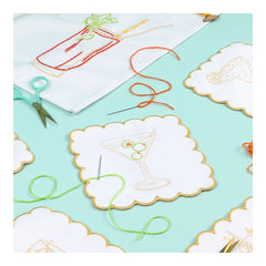 Chasing Threads Stitch Your Cocktail Napkins Cocktail Embroidery Kit
