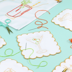 Chasing Threads Stitch Your Cocktail Napkins Cocktail Embroidery Kit