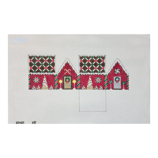 Susan Roberts Needlepoint Chocolate Trellis Red Velvet Gingerbread House Needlepoint Canvas