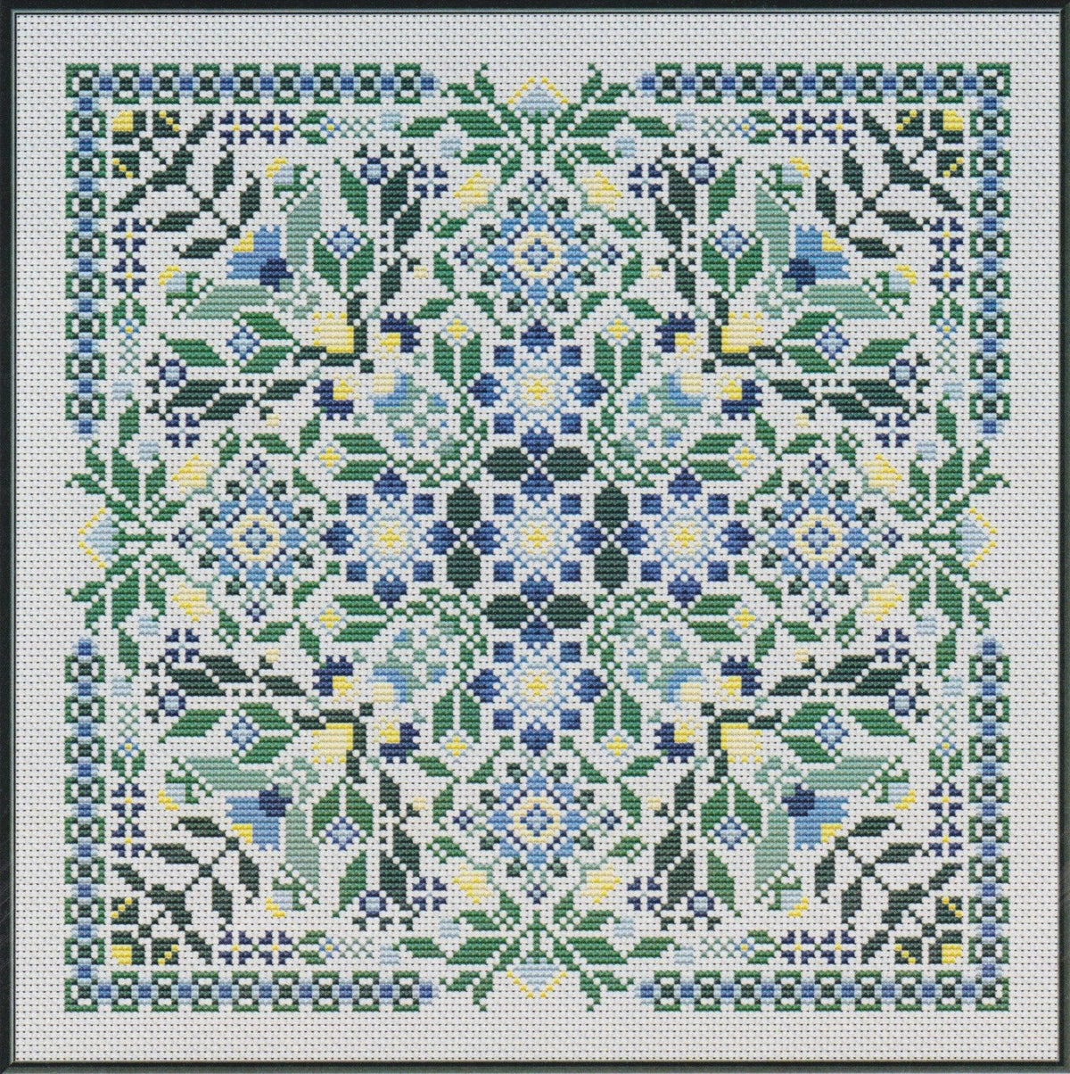 CM Designs Buttercream and Blue Cross Stitch Pattern