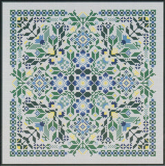 CM Designs Buttercream and Blue Cross Stitch Pattern