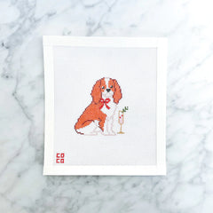 Coco Frank King Charles Spaniel Dog Needlepoint Canvas