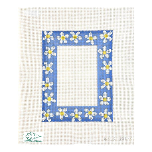 Cooper Oaks Design Christine Beckwith Clark Blue Daisy Frame Needlepoint Canvas
