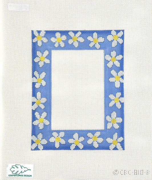 Cooper Oaks Design Christine Beckwith Clark Blue Daisy Frame Needlepoint Canvas