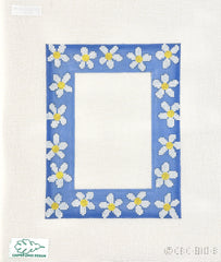 Cooper Oaks Design Christine Beckwith Clark Blue Daisy Frame Needlepoint Canvas