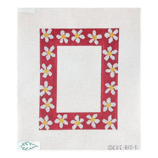 Cooper Oaks Design Christine Beckwith Clark Red Daisy Frame Needlepoint Canvas