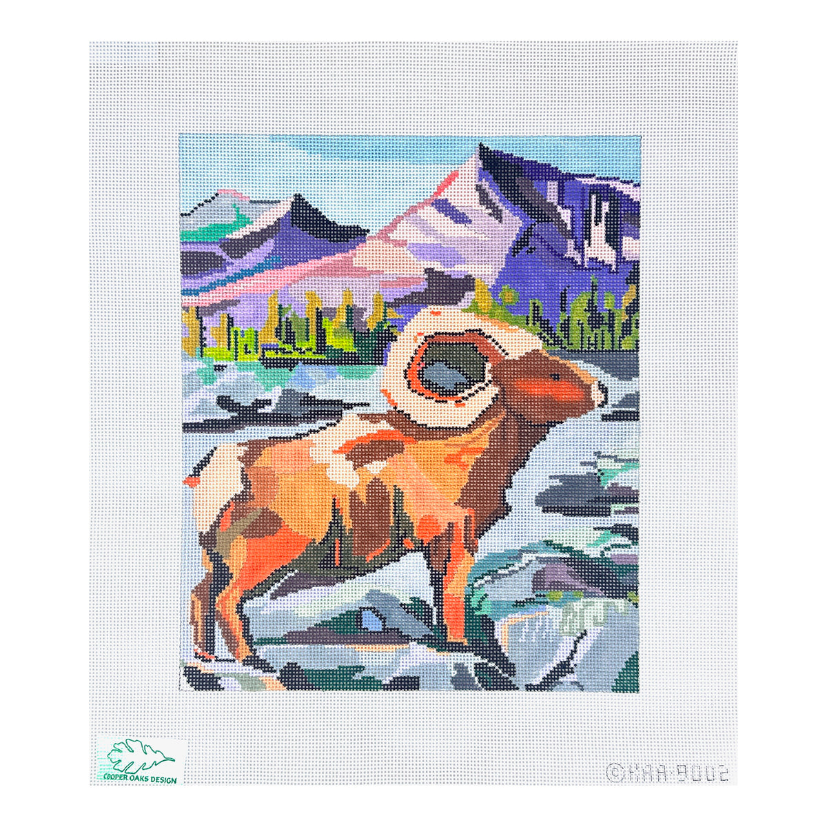 Cooper Oaks Design Kaley Alie Art Proud Ram Needlepoint Canvas