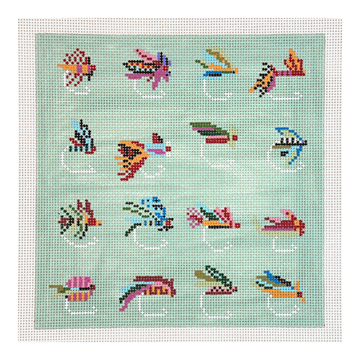 Cooper Oaks Design Kaley Alie Trout Flies Needlepoint Canvas