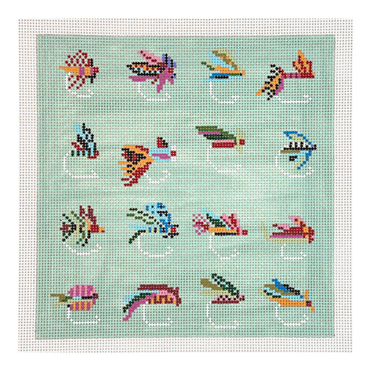 Cooper Oaks Design Kaley Alie Trout Flies Needlepoint Canvas