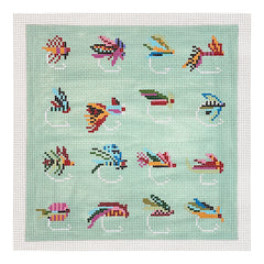 Cooper Oaks Design Kaley Alie Trout Flies Needlepoint Canvas