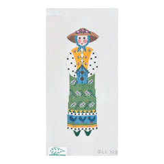 Cooper Oaks Design Linda Ragno Birdhouse Lady Ornament Needlepoint Canvas - 13M