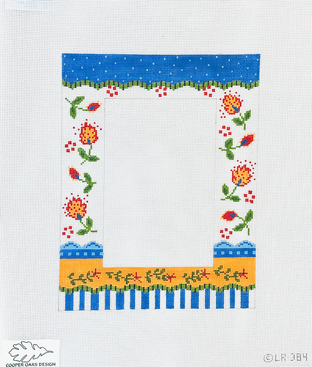 Cooper Oaks Design Linda Ragno Blue and White Stripe Needlepoint Canvas