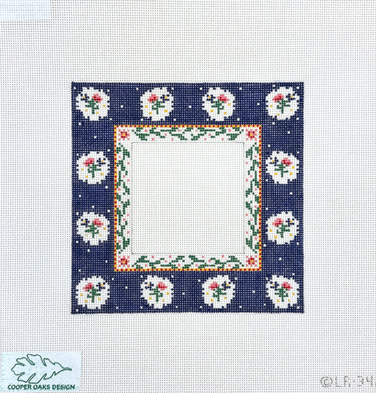 Cooper Oaks Design Linda Ragno Blue Frame Needlepoint Canvas - 6 x 6