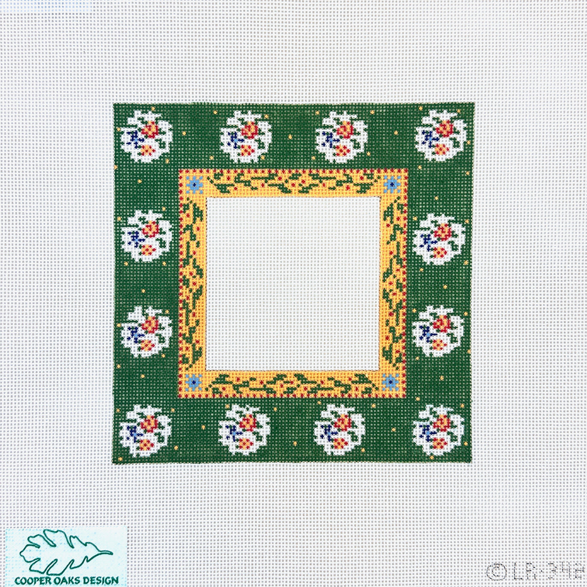 Cooper Oaks Design Linda Ragno Green Frame Needlepoint Canvas - 6 x 6