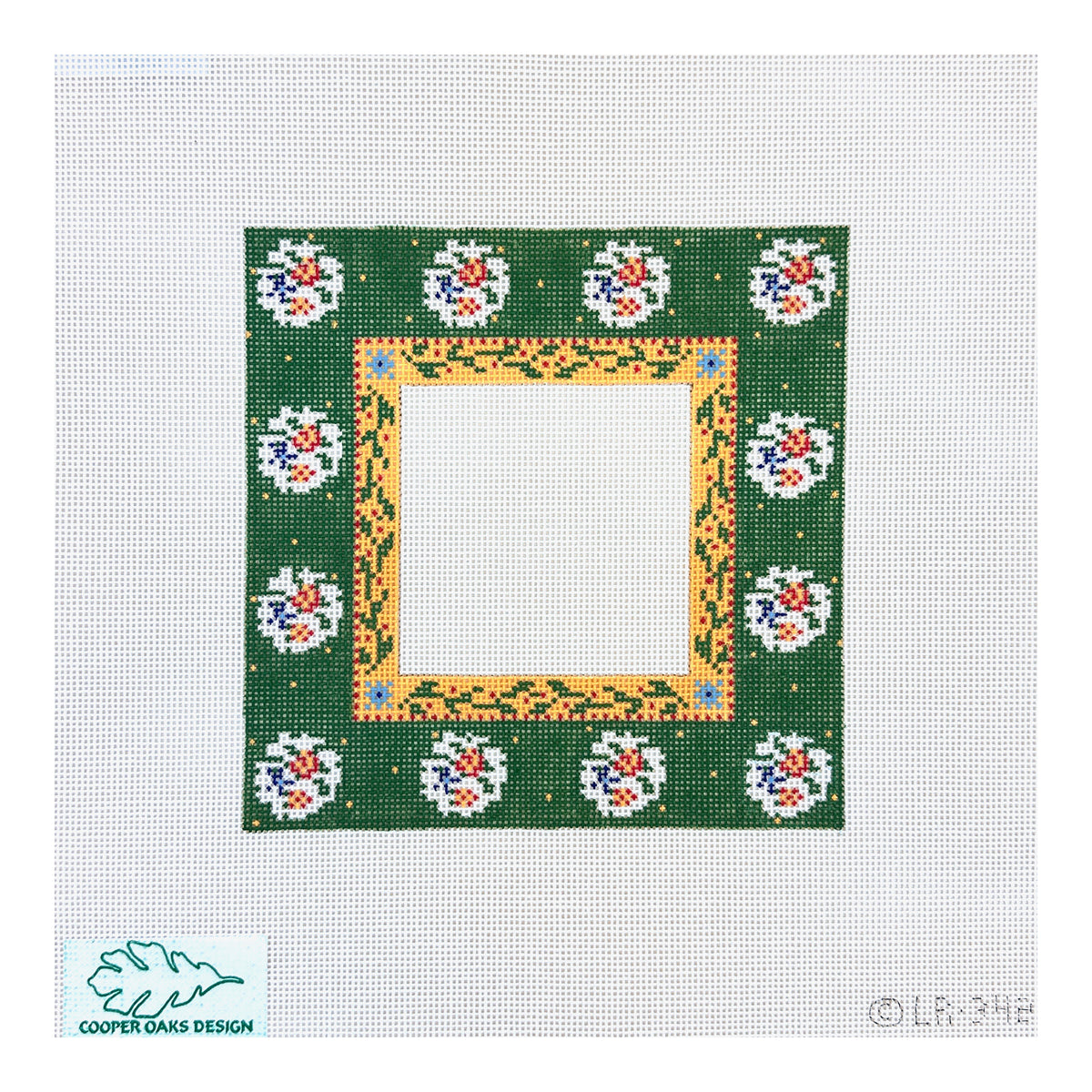 Cooper Oaks Design Linda Ragno Green Frame Needlepoint Canvas - 6 x 6