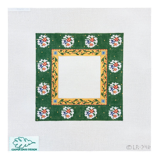 Cooper Oaks Design Linda Ragno Green Frame Needlepoint Canvas - 6 x 6