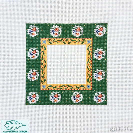 Cooper Oaks Design Linda Ragno Green Frame Needlepoint Canvas - 6 x 6
