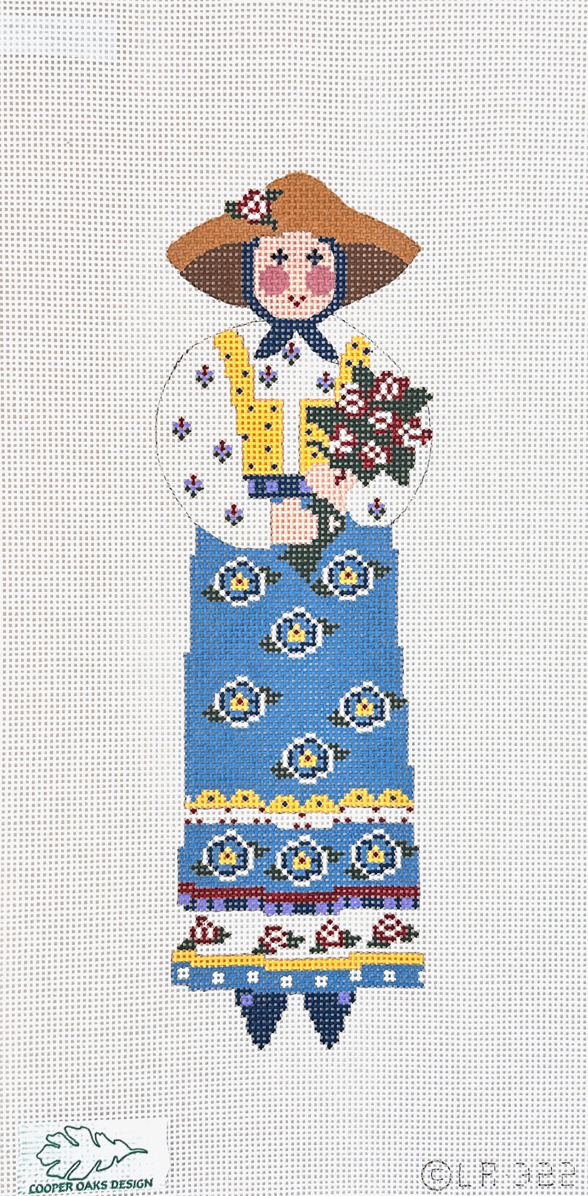 Cooper Oaks Design Linda Ragno Lady with Flowers Needlepoint Canvas - 13M