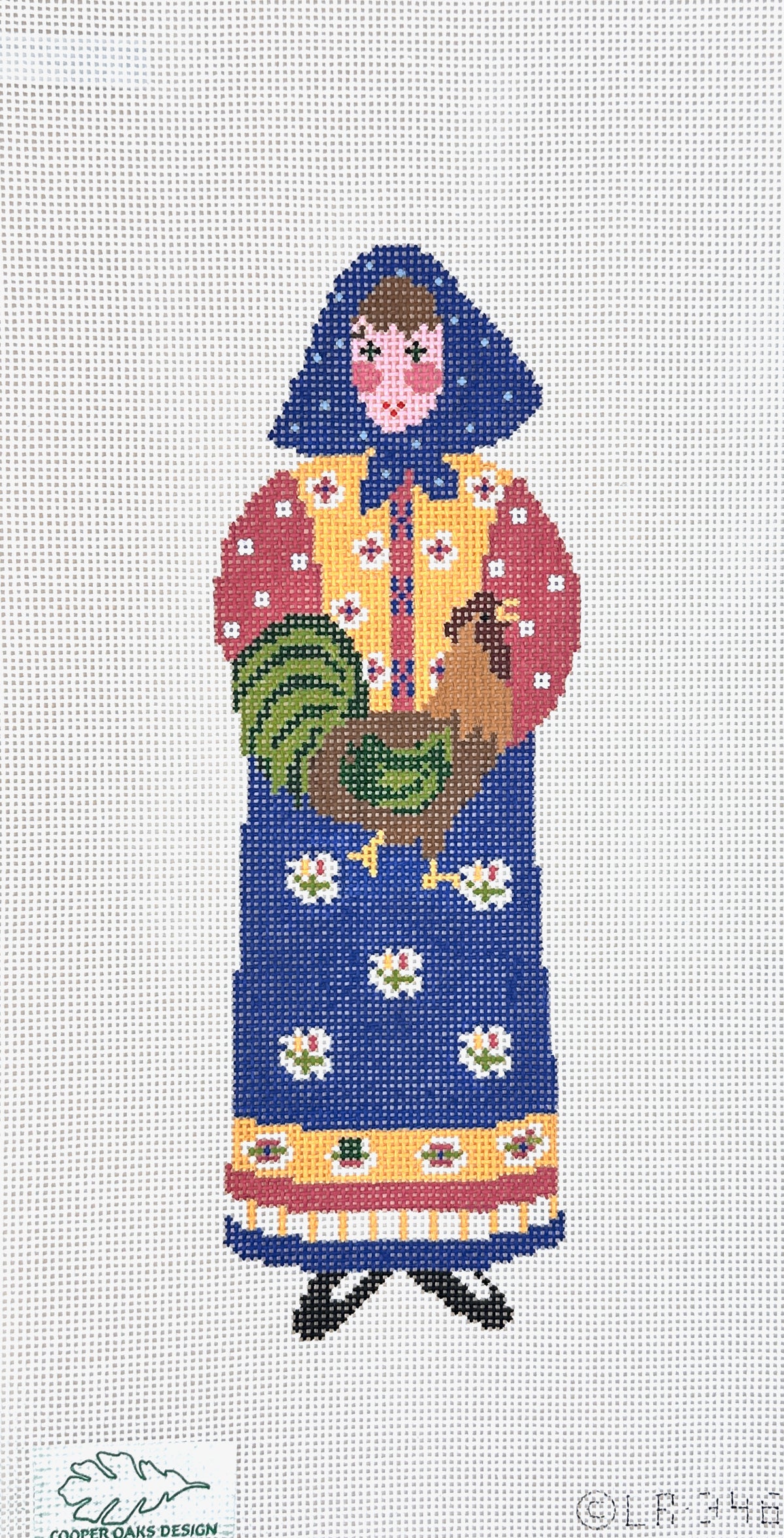 Cooper Oaks Design Linda Ragno Lady Rooster Needlepoint Canvas - 13M