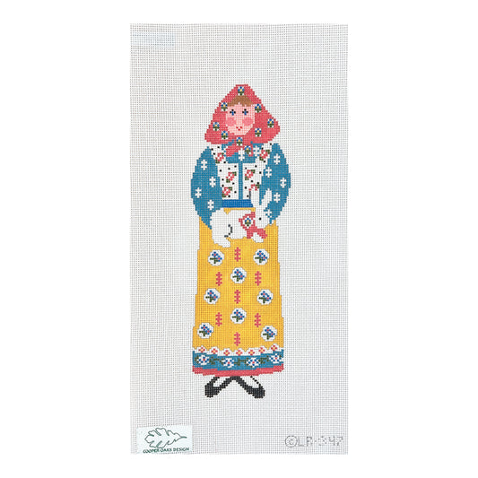 Cooper Oaks Design Linda Ragno Lady with Rabbit Needlepoint Canvas - 13M