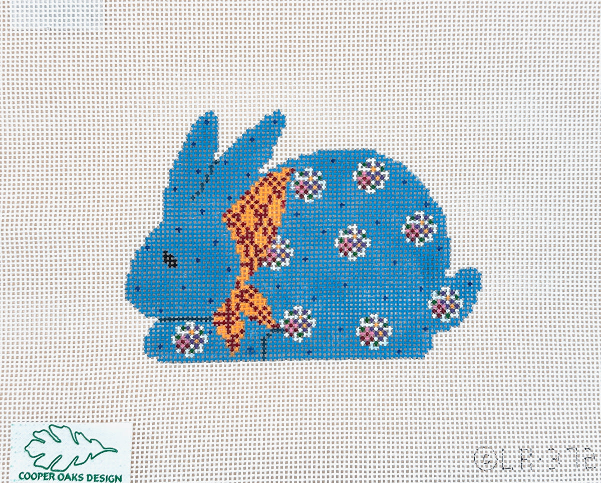 Cooper Oaks Design Linda Ragno Blue Rabbit Needlepoint Canvas