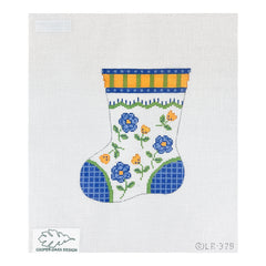 Cooper Oaks Design Linda Ragno Yellow Green Stripe Mini Sock Needlepoint Canvas