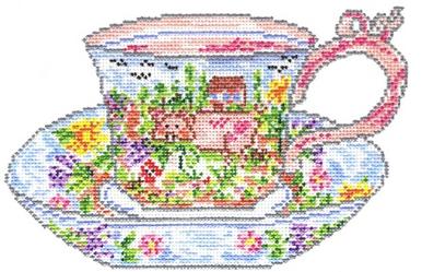 Cooper Oaks Design Mildred's Teacup Needlepoint Canvas