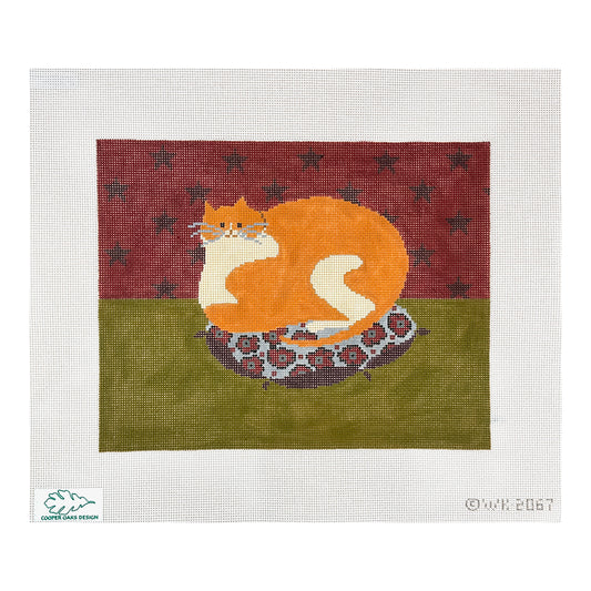 Cooper Oaks Design Warren Kimble Orange Cat Needlepoint Canvas