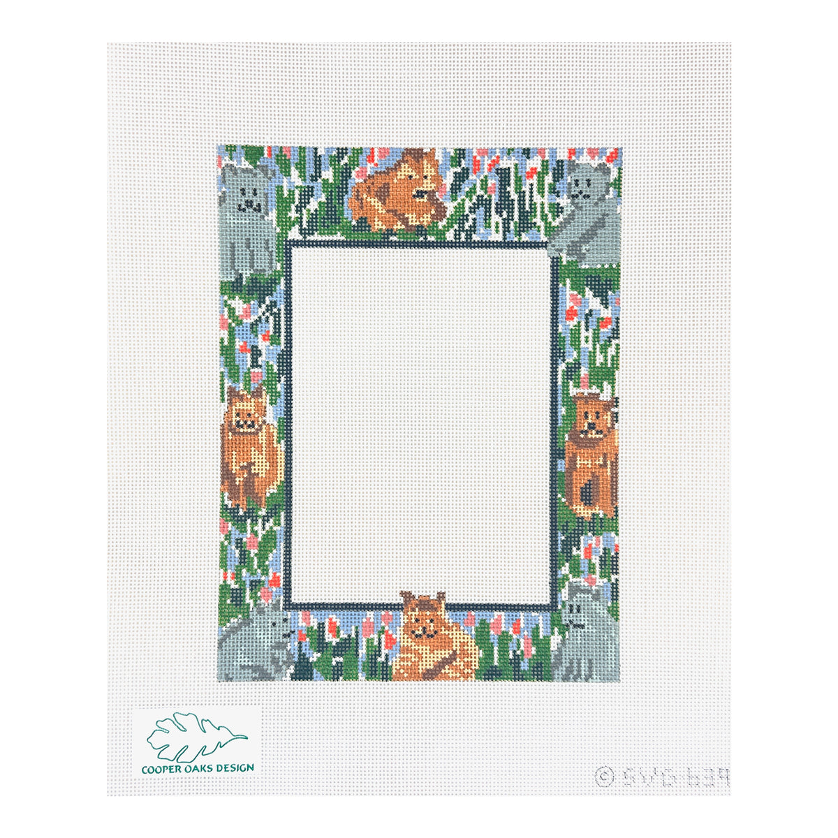 Cooper Oaks Design Susan Verble Gantner Cat Frame Needlepoint Canvas