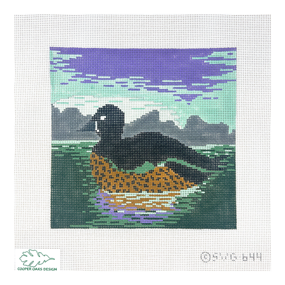 Cooper Oaks Design Susan Verble Gantner Duck in Pond Needlepoint Canvas