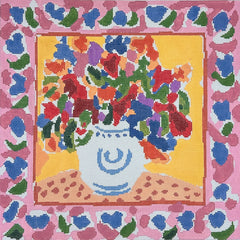 Cooper Oaks Design Susan Verble Gantner Garden Bouquet Pink and Yellow Needlepoint Canvas