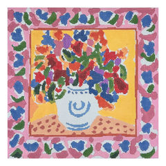 Cooper Oaks Design Susan Verble Gantner Garden Bouquet Pink and Yellow Needlepoint Canvas