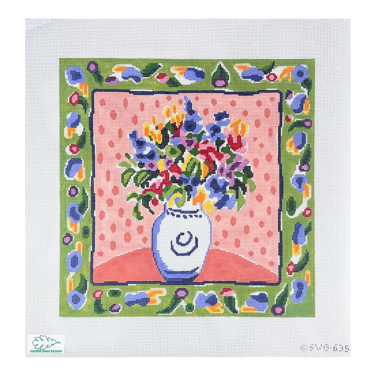 Cooper Oaks Design Susan Verble Gantner Martha's Delphinium Needlepoint Canvas