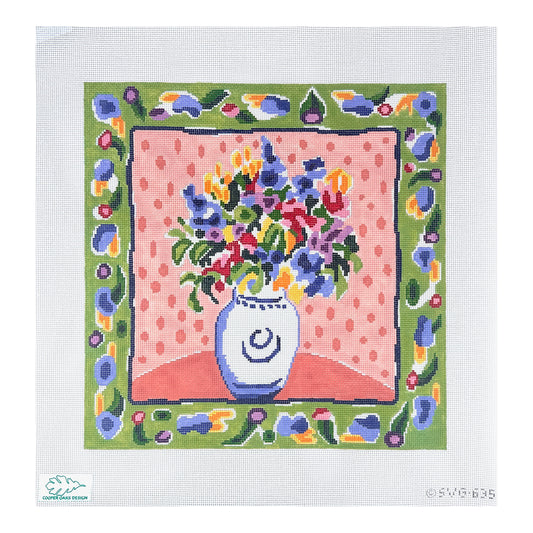 Cooper Oaks Design Susan Verble Gantner Martha's Delphinium Needlepoint Canvas