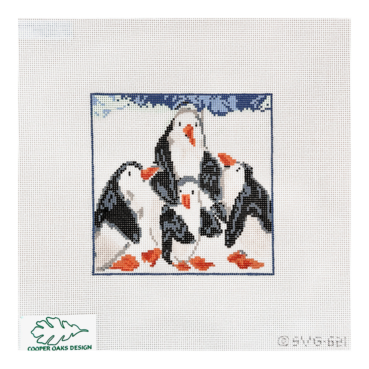 Cooper Oaks Design Susan Verble Gantner Penguin Family Needlepoint Canvas