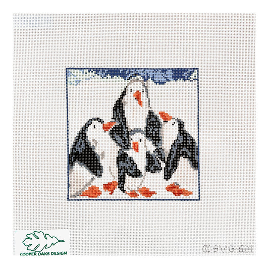 Cooper Oaks Design Susan Verble Gantner Penguin Family Needlepoint Canvas