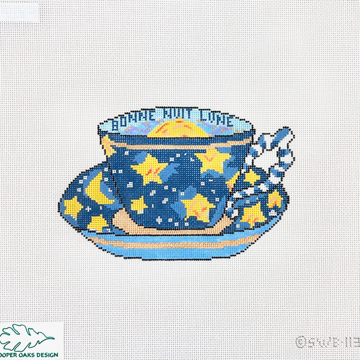 Cooper Oaks Design Susan Wallace Barnes Bonne Nuit Lune Cup Needlepoint Canvas