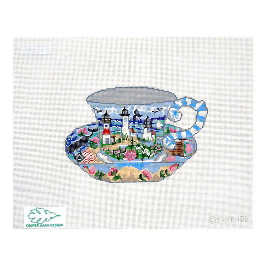 Cooper Oaks Design Susan Wallace Barnes Light House Cup Needlepoint Canvas