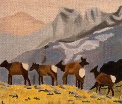 Cooper Oaks Design Kaley Alie Elk Herd Needlepoint Canvas