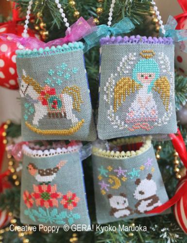 Creative Poppy Gera! by Kyoko Maruoka Christmas Mini Bag Ornament Cross Stitch Pattern