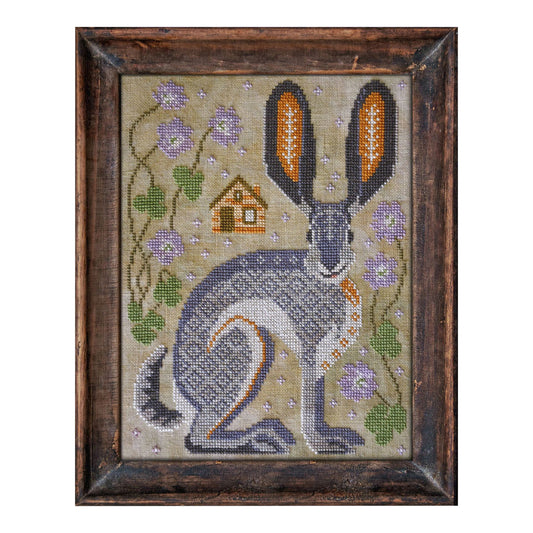 Cottage Garden Samplings A Year in the Woods #3 The Jackrabbit Cross Stitch Pattern
