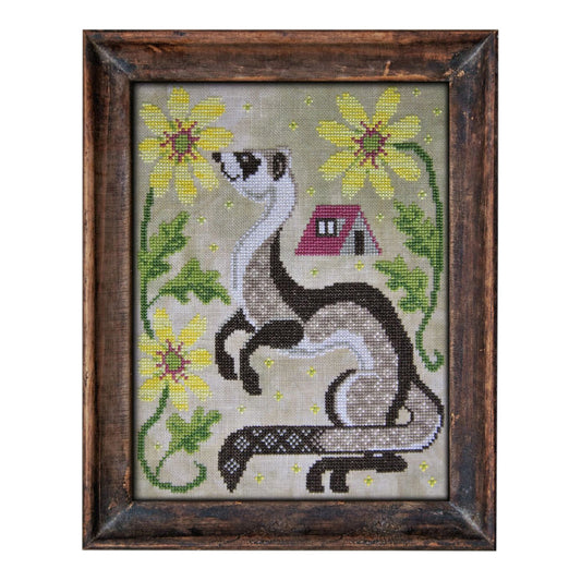 Cottage Garden Samplings A Year in the Woods #5 The Ferret Cross Stitch Pattern