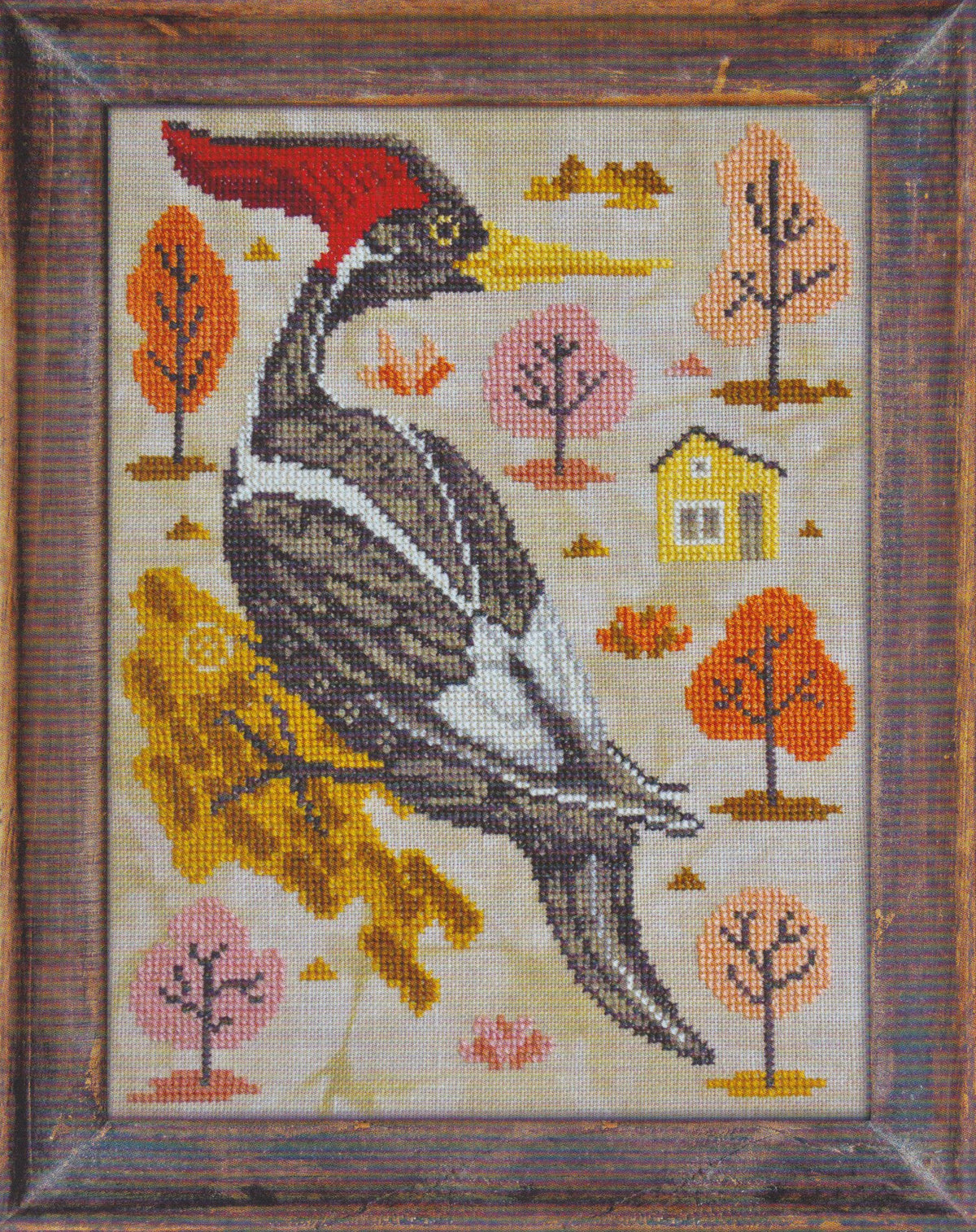 Cottage Garden Samplings A Year in the Woods #9 The Woodpecker Cross Stitch Pattern