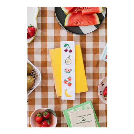 Cotton Clara Fruity Counted Cross Stitch Bookmark Kit