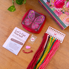 Craft Club Butterfly Bloom Needlepoint Pouch Kit