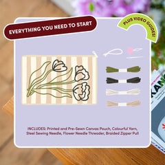 Craft Club Les Tulipes Needlepoint Pouch Kit