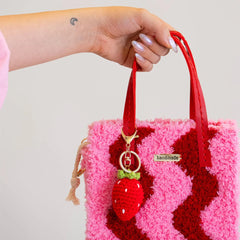 Craft Club Pink and Red Wavey Stitched Tote Bag Kit